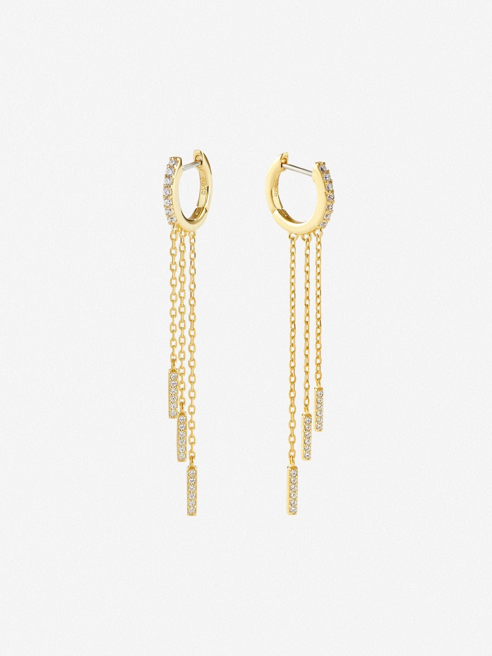 Ana Luisa chiara drop chain hoop earrings in gold